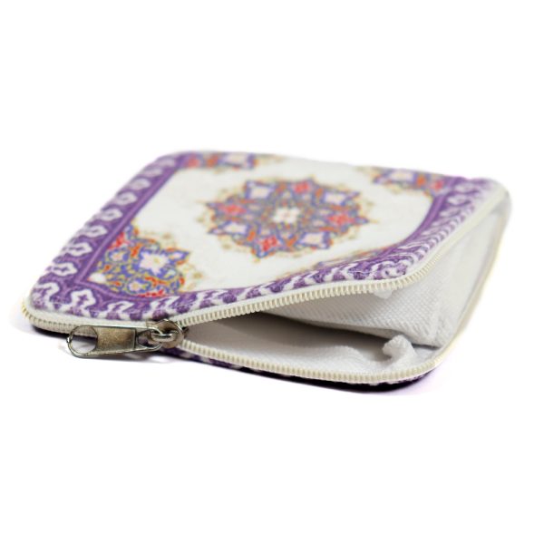 جامهری مخمل زیپ دار اسلیمی بنفش کد 0059