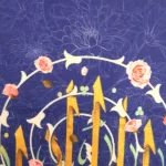 کتیبه مخمل یا علی بن ابی طالب زمینه آبی