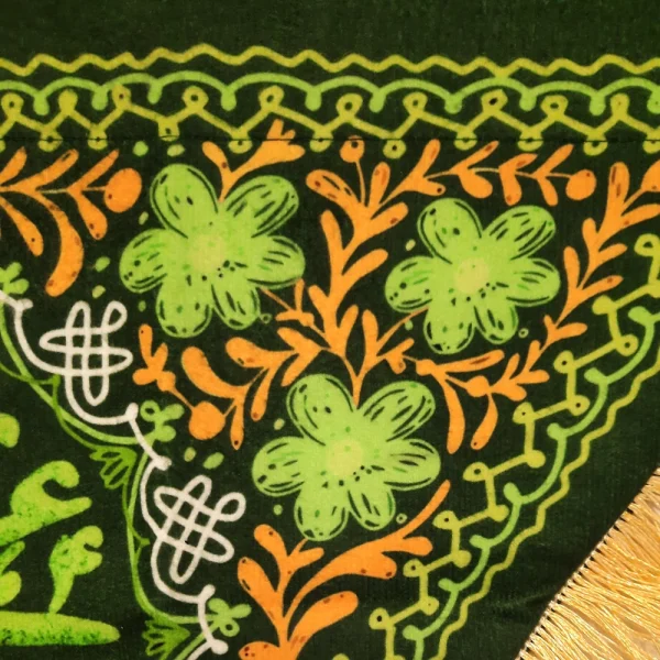 پرچم دورو مخمل یا علی بن ابی طالب زمینه سبز