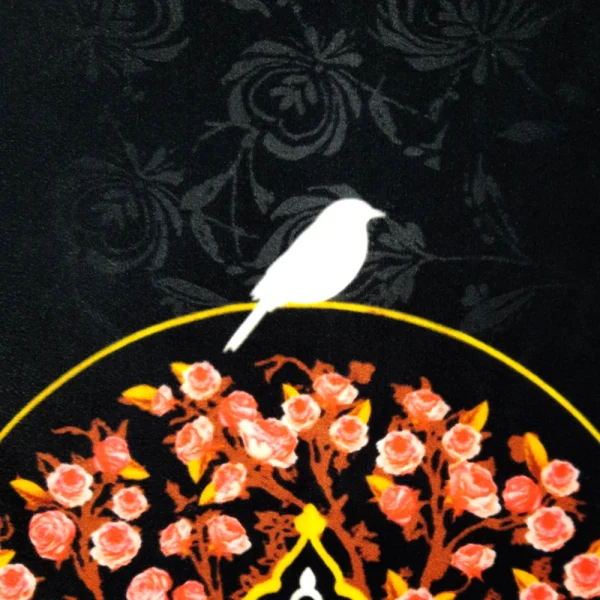 کتیبه مخمل یا حسن العسکری زمینه مشکی گلدار