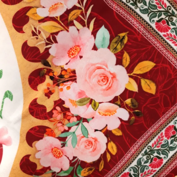 کتیبه نیمه شعبان لوزی مخمل با شعار سلام یا قائم آل محمد زمینه قرمز