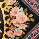 کتیبه نیمه شعبان لوزی مخمل با شعار یا قائم آل محمد زمینه سورمه ای