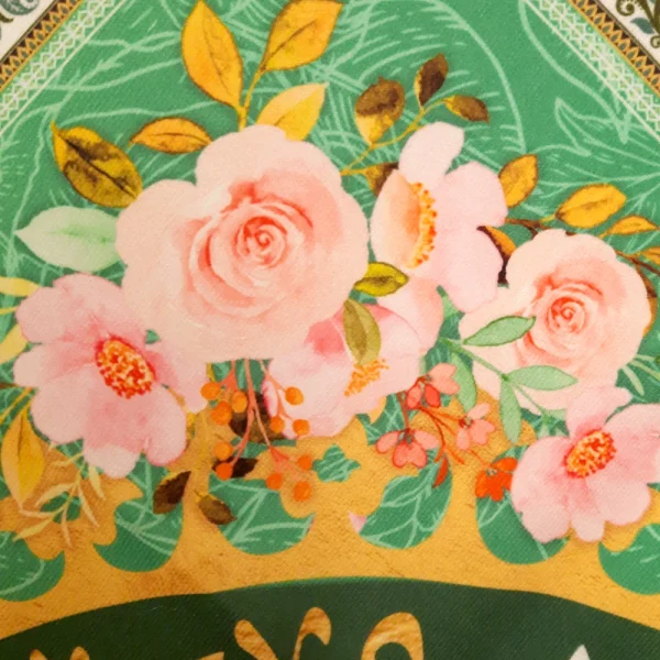 کتیبه نیمه شعبان لوزی مخمل با شعار یا قائم آل محمد زمینه سبز