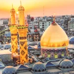 کتیبه محرم مخمل تصویری حرم امام حسین