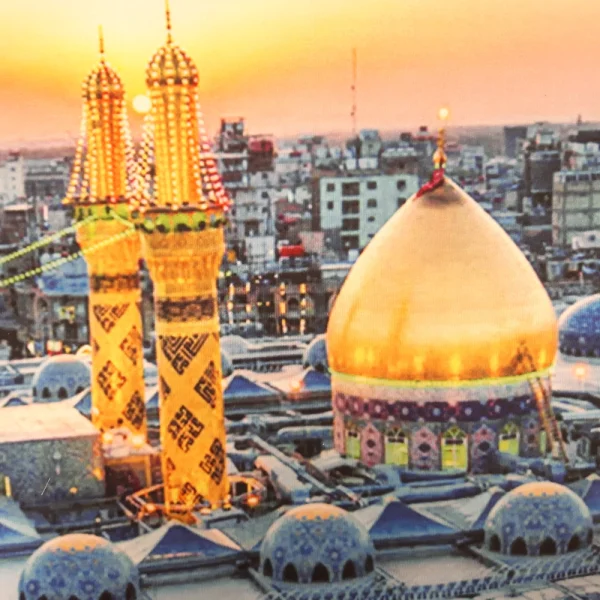 کتیبه محرم مخمل تصویری حرم امام حسین