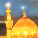 کتیبه محرم مخمل تصویری حسین آقام همه میرن تو میمونی برام