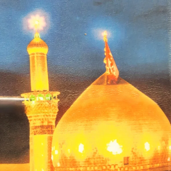 کتیبه محرم مخمل تصویری حسین آقام همه میرن تو میمونی برام