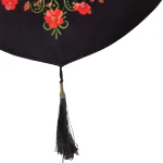 کتیبه مخمل یا باقر العلوم زمینه مشکی گل قرمز