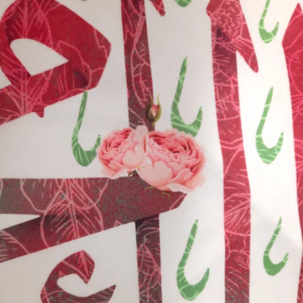 کتیبه نیمه شعبان لوزی مخمل با شعار سلام یا قائم آل محمد زمینه قرمز