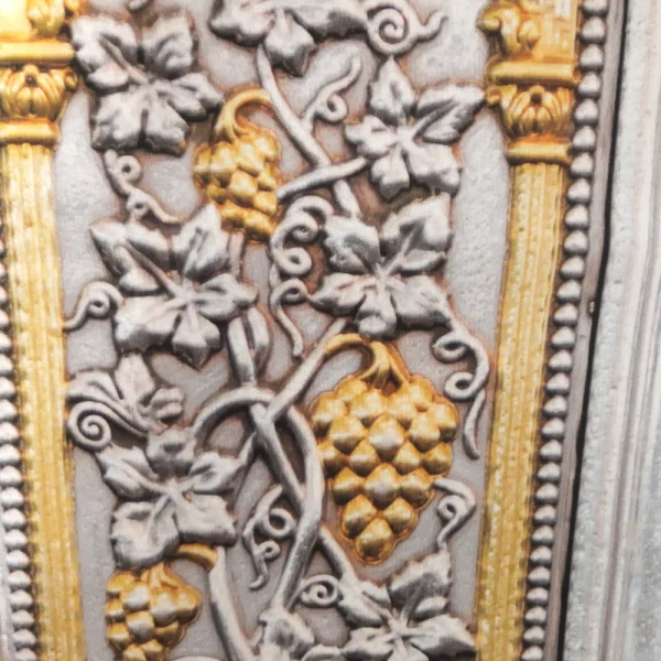 کتیبه تصویری مخمل با شعار تنگه دلم برای انگور ضریحت