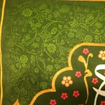 کتیبه نیمه شعبان مخمل اللهم عجل لولیک الفرج زمینه سبز گلدار