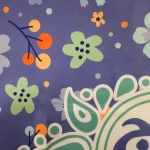 کتیبه نیمه شعبان کودک مخمل با شعار اللهم عجل لولیک الفرج زمینه گل و برگ زمینه بنفش