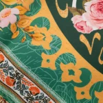 کتیبه نیمه شعبان لوزی مخمل با شعار یا قائم آل محمد زمینه سبز