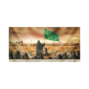 کتیبه محرم مخمل تصویری علم نمی افتد