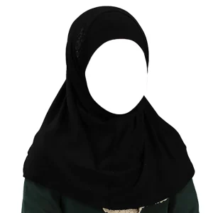 مقنعه دو تکه گل دوزی بچه گانه ویسکوز مشکی گلدوزی مشکی کد 2203