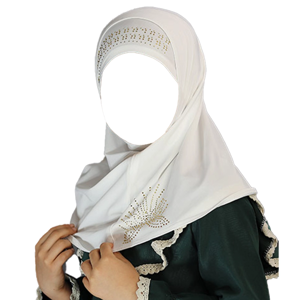 مقنعه دو تکه بچه گانه ریون رنگ سفید کد 2200 مقنعه دو تکه بچه گانه ریون رنگ سفید کد 2200