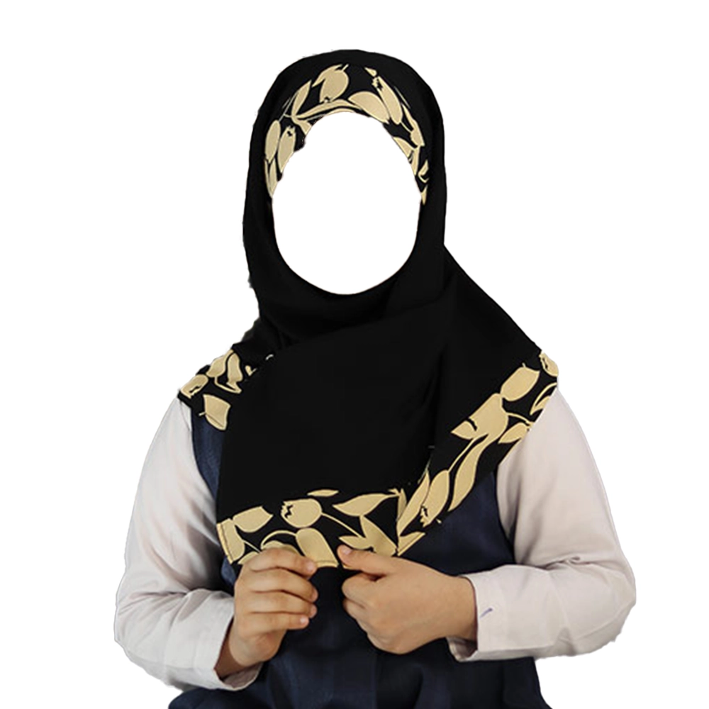 مقنعه نرگس مشکی طرح 4 کد 4019 مقنعه نرگس مشکی طرح 4 کد 4019