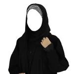 هدشال گرد سوزن دوزی ژورژت مشکی سوزن دوزی مشکی کد 4024