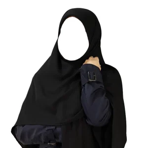 روسری دست دوز 130 ژورژت مشکی کد 3221