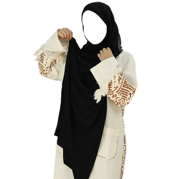 شال کویتی کشی رنگ مشکی کد 3304