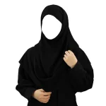 مقنعه کویتی کشدار 110 کرپ کره ای مشکی سایز 28 کد 4200