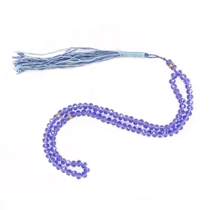 تسبیح کریستال 101 عددی سایز 6 رنگ آبی کد 0382