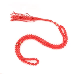 تسبیح 101 عددی دانه طرح سنگی رنگ قرمز کد 0396