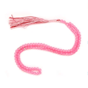 تسبیح 101 عددی دانه طرح سنگی رنگ صورتی کد 0397