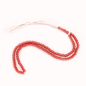 تسبیح 101 عددی دانه گرد پلاستیکی رنگ قرمز کد 0395