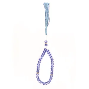 تسبیح کریستال 33 عددی سایز 10 رنگ آبی کد 0374