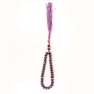 تسبیح کریستال 33 عددی سایز 8 رنگ بنفش کد 0373