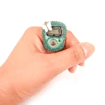 صلوات شمار انگشتی نگینی رنگ سبز تیره کد 0404