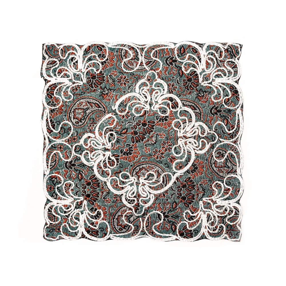 جانماز طاووسی با گلدوزی سفید 24*24 کد 0366 جانماز طاووسی با گلدوزی سفید 24*24 کد 0366