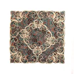 جانماز طاووسی با گلدوزی طلایی 24*24 کد 0367