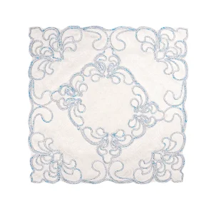 جانماز شکوه دوتیکه نگین دار سایزکوچک رنگ آبی 24*24 کد 0359