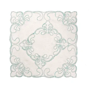 جانماز شکوه دوتیکه نگین دار سایزکوچک رنگ سبز 24*24 کد 0360