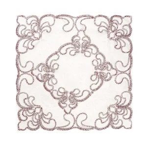 جانماز شکوه دوتیکه نگین دار سایزکوچک رنگ زرشکی 24*24 کد 0361