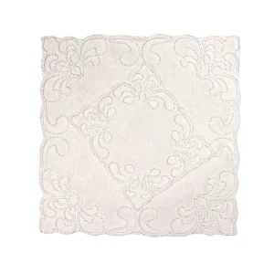 جانماز شکوه دوتیکه نگین دار سایز کوچک رنگ سفید 24*24 کد 0355