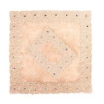 جانماز مخمل دوتیکه نگین دار سایز بزرگ رنگ گلبهی 36*36 کد 0348