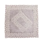 جانماز مخمل دوتیکه نگین دار سایز بزرگ رنگ طوسی 36*36 کد 0349