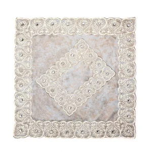 جانماز مخمل دوتیکه نگین دار سایز بزرگ طرح پتینه 36*36 کد 0350