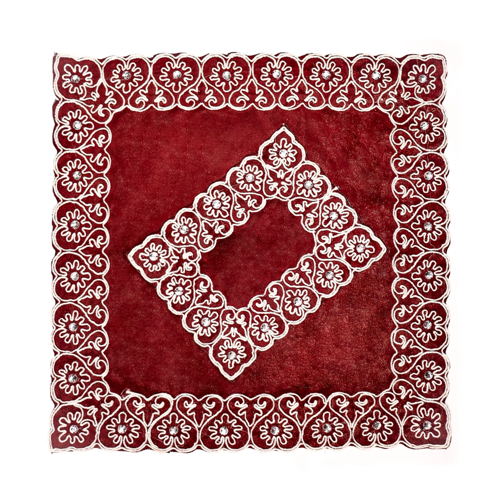 جانماز مخمل دوتیکه نگین دار سایز بزرگ رنگ زرشکی 36*36 کد 0351 جانماز مخمل دوتیکه نگین دار سایز بزرگ رنگ زرشکی 36*36 کد 0351