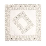 جانماز شکوه دوتیکه نگین دار سایز بزرگ رنگ سفید 36*36 کد 0353