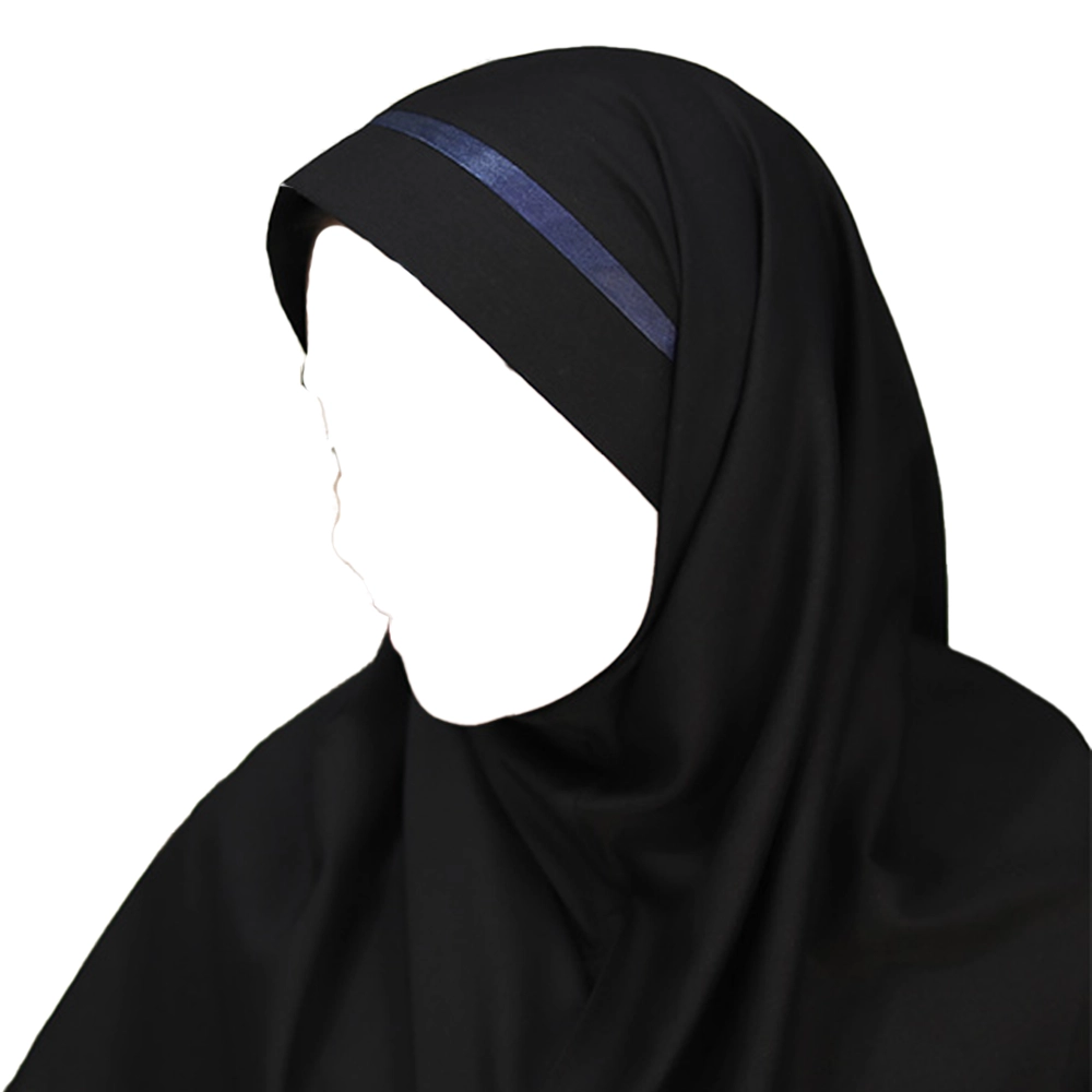 مقنعه تل دار 100 بروجرد مشکی تل سورمه ای کد 2932 مقنعه تل دار 100 بروجرد مشکی تل سورمه ای کد 2932