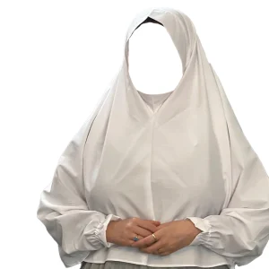 مقنعه آستین دار تترون سایز 30 رنگ سفید کد 3100