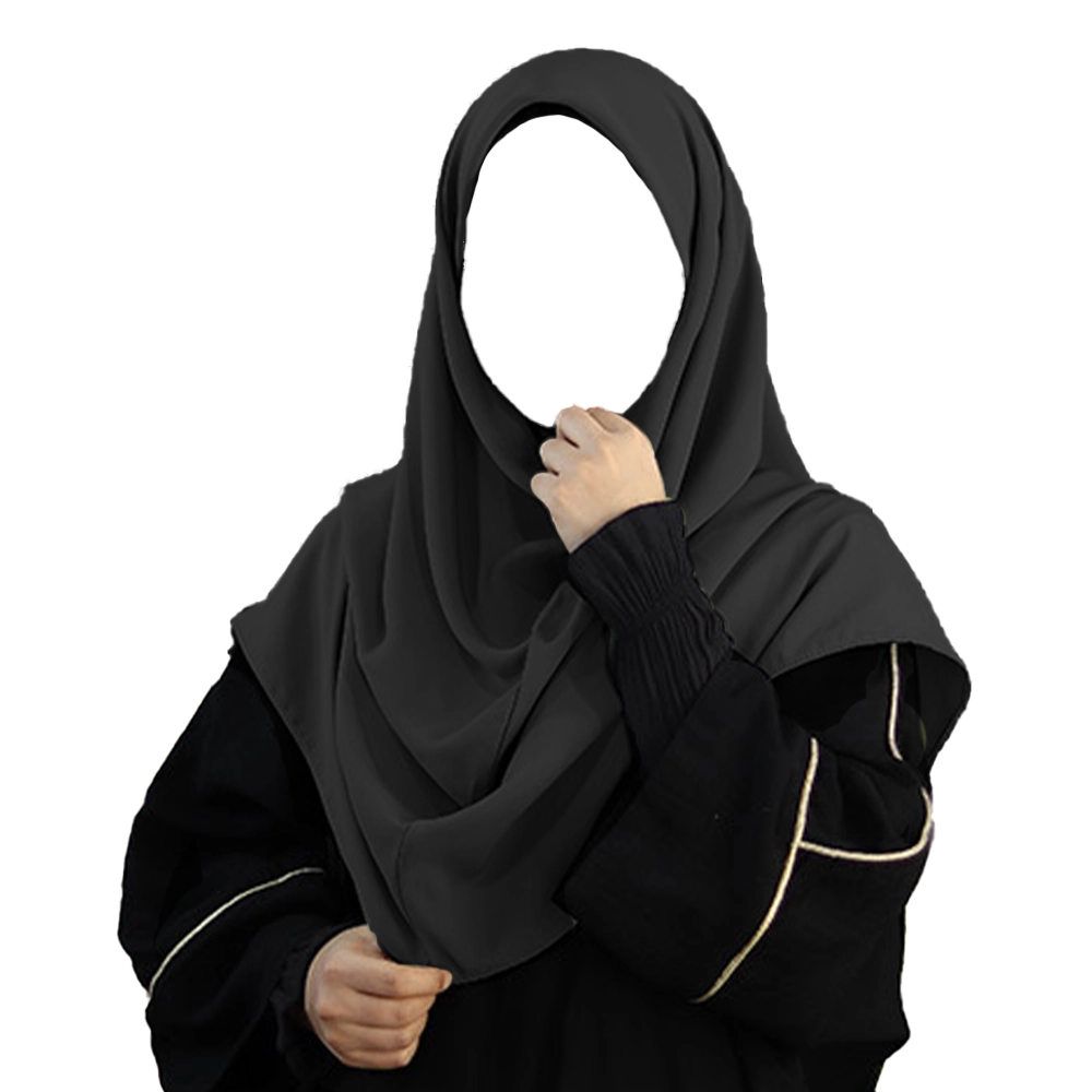 مقنعه ساده 90 کرپ کره ای مشکی کد 1415 مقنعه ساده 90 کرپ کره ای مشکی کد 1415