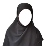 مقنعه لبنانی کرپ کره ای مشکی کد 1200