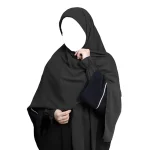 روسری 140 و ساقدست ساده ژورژت مشکی کد 3241