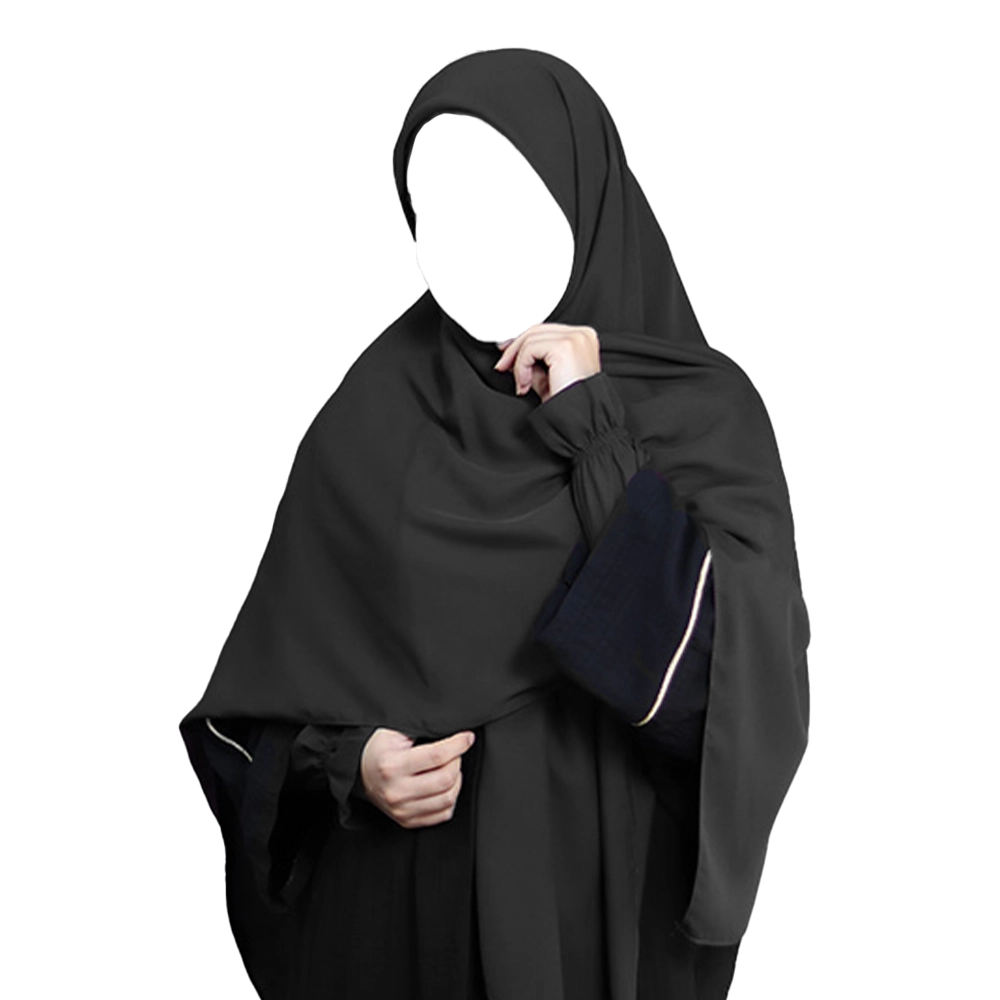 روسری 140 و ساقدست ساده ژورژت مشکی کد 3241 روسری 140 و ساقدست ساده ژورژت مشکی کد 3241