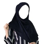 مقنعه خبرنگاری 100 کرپ کره ای مشکی سایز 31 کد 1377